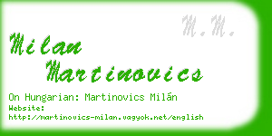 milan martinovics business card