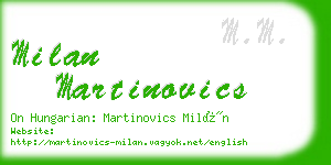 milan martinovics business card